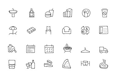 Hotel and Restaurant Doodle Icons 8