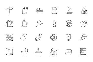 Hotel and Restaurant Doodle Icons 7