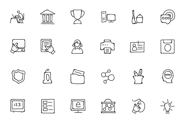 Education Hand Drawn Doodle Icons 4 — Stock vektor