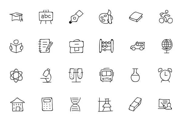 Education Hand Drawn Doodle Icons 1 — Stock Vector