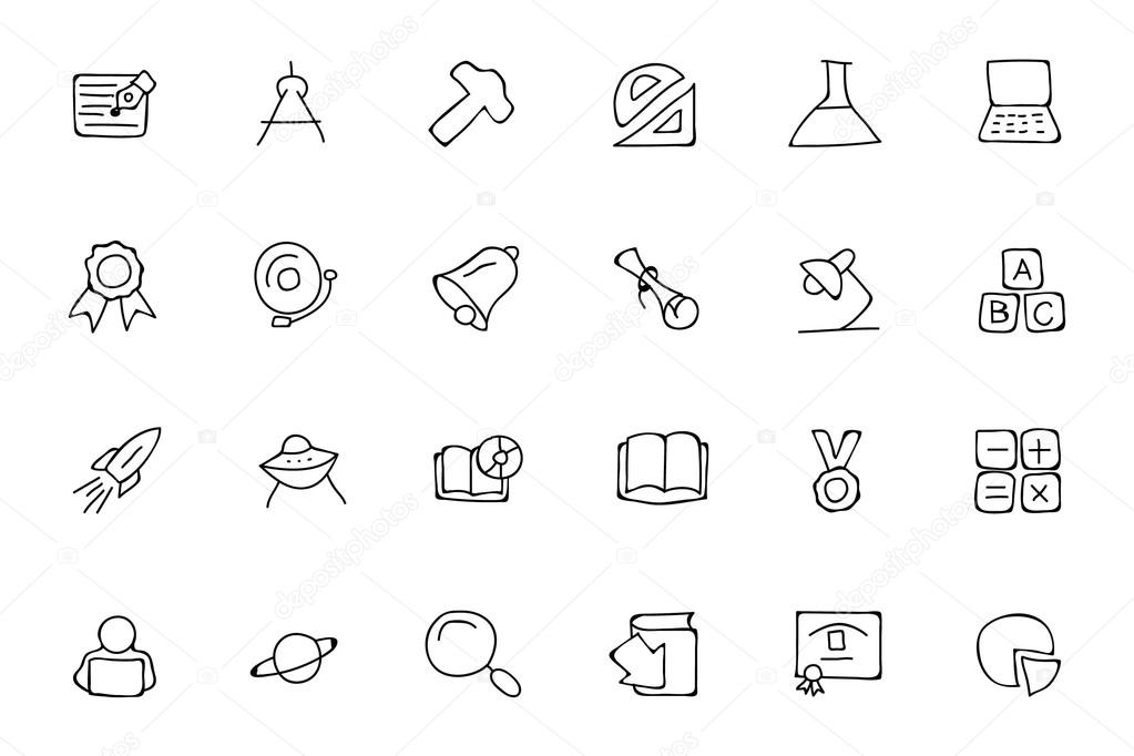 Education Hand Drawn Doodle Icons 2