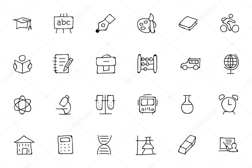 Education Hand Drawn Doodle Icons 1