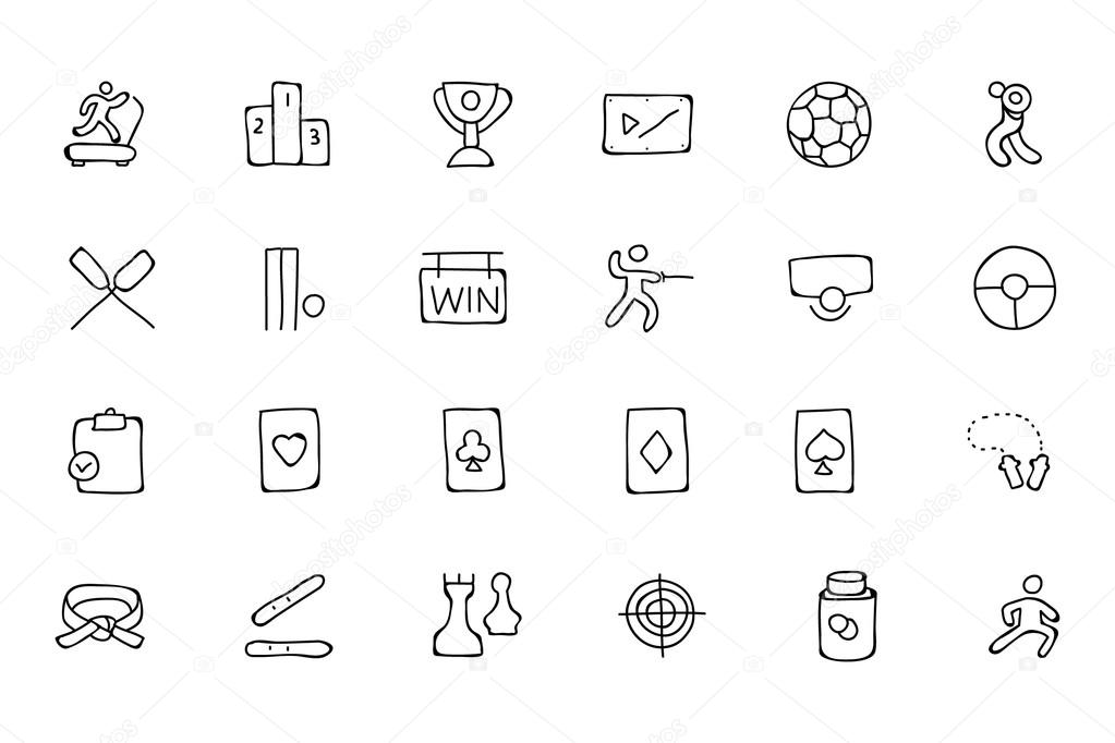 Sports Hand Drawn Doodle Icons 4