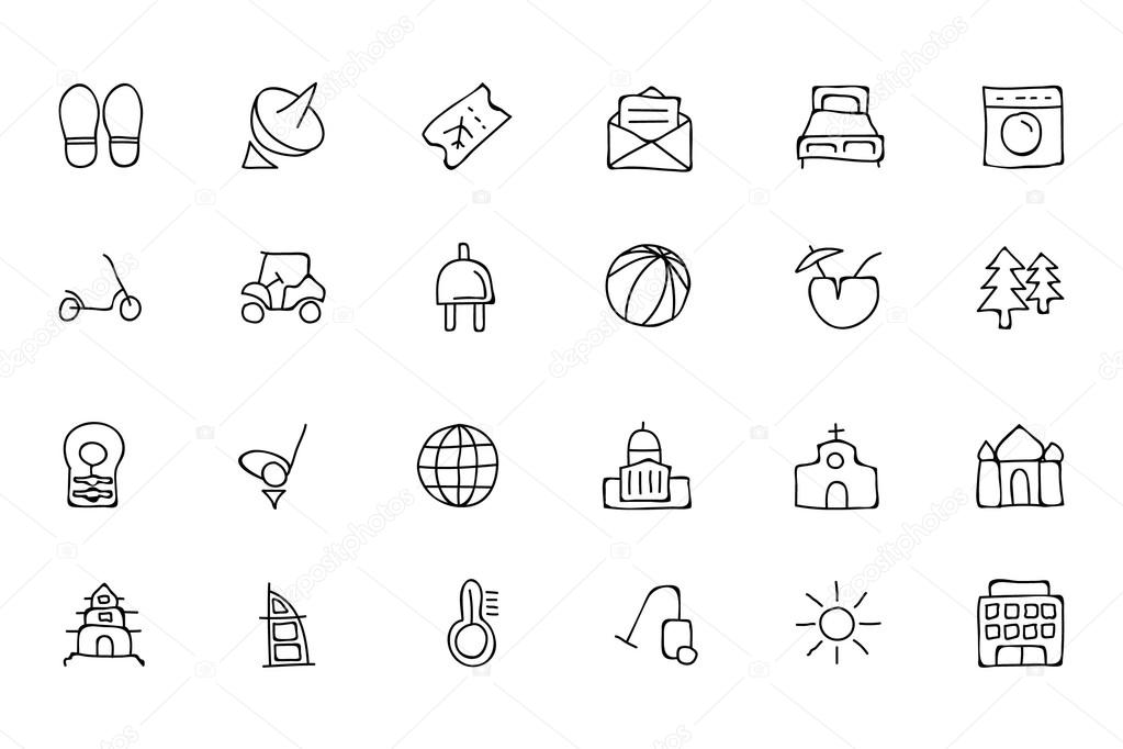 Hotel and Restaurant Doodle Icons 6