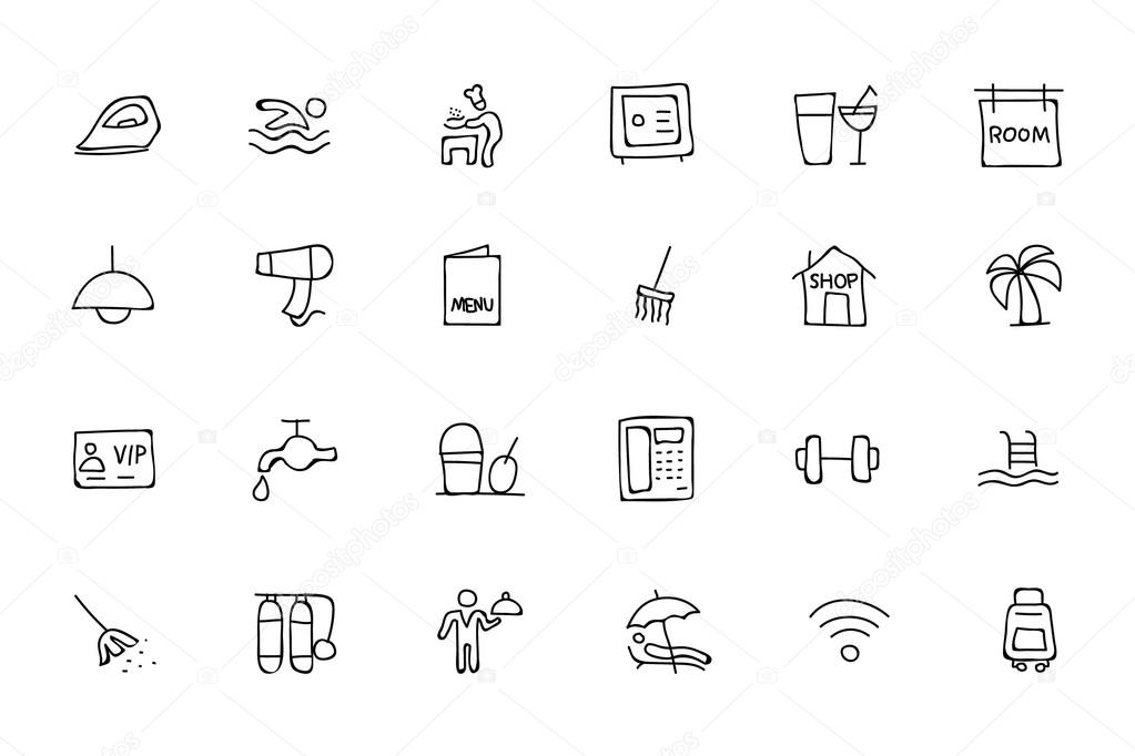 Hotel and Restaurant Doodle Icons 2