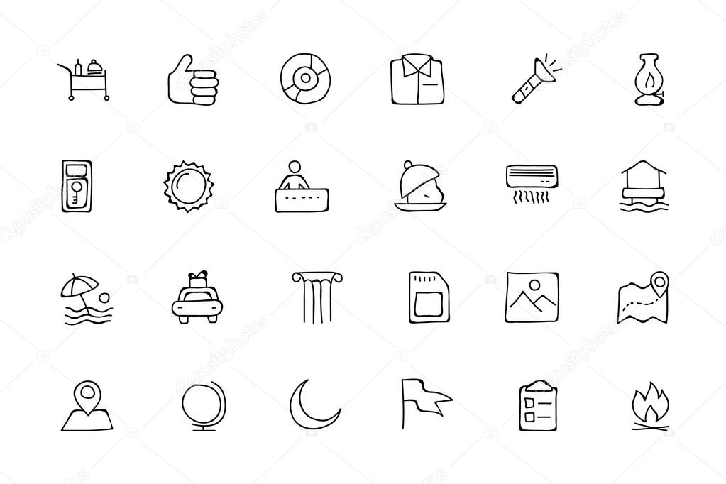 Hotel and Restaurant Doodle Icons 10