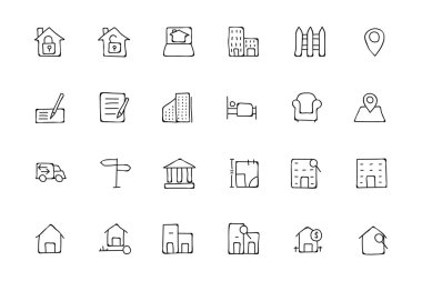 Real Estate Hand Drawn Doodle Icons 2