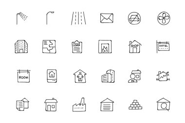 Real Estate Hand Drawn Doodle Icons 6
