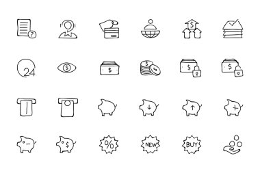 Finance Hand Drawn Doodle Icons 10 clipart