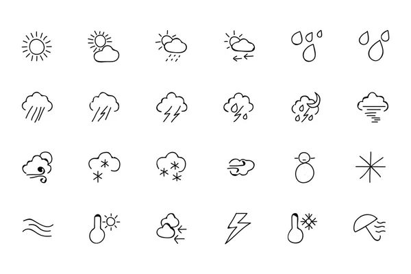 Weather Hand Drawn Doodle Icons 2 — Stok Vektör
