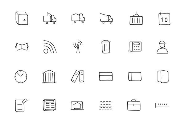 Real Estate Hand Drawn Doodle Icons 5 — Stock Vector