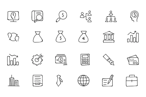 Finance Hand Drawn Doodle Icons 1 — ストックベクタ