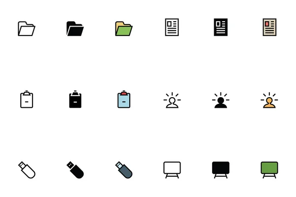 Education Outline, Filled and Colored Icons 14 — Stockový vektor