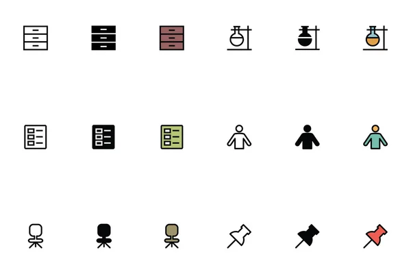 Education Outline, Filled and Colored Icons 13 — Stok Vektör