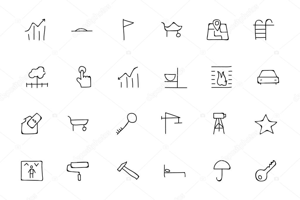 Real Estate Hand Drawn Doodle Icons 4