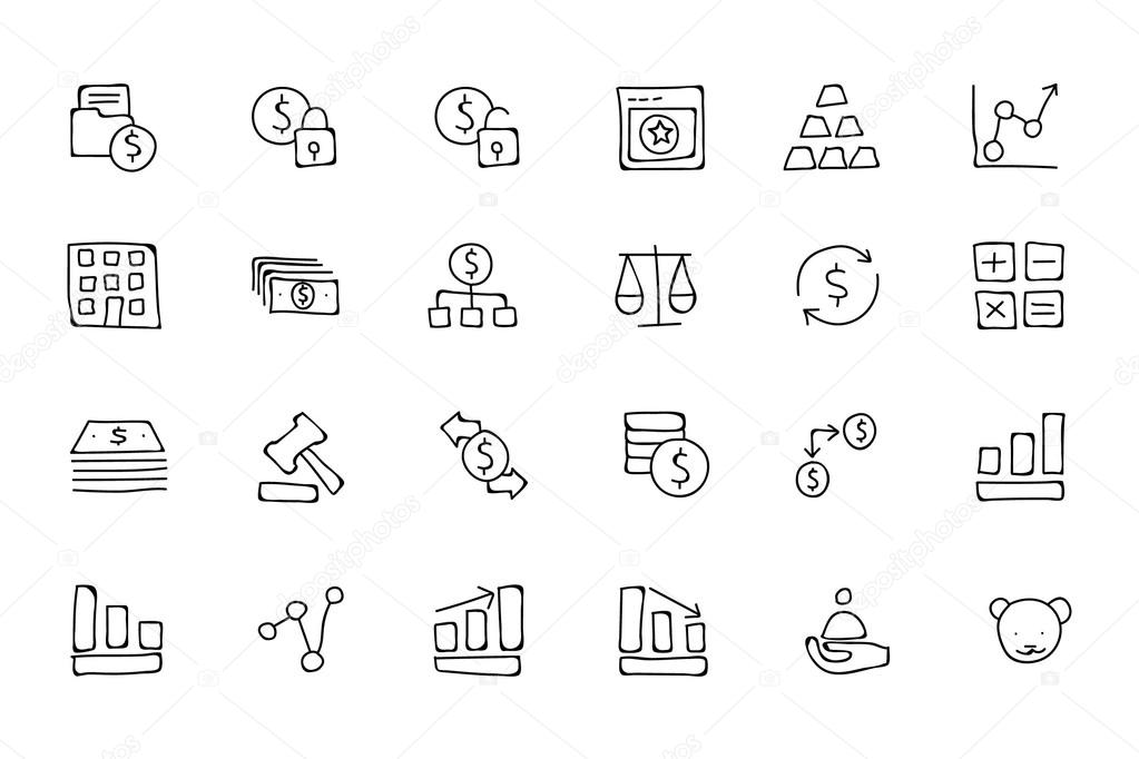 Finance Hand Drawn Doodle Icons 2