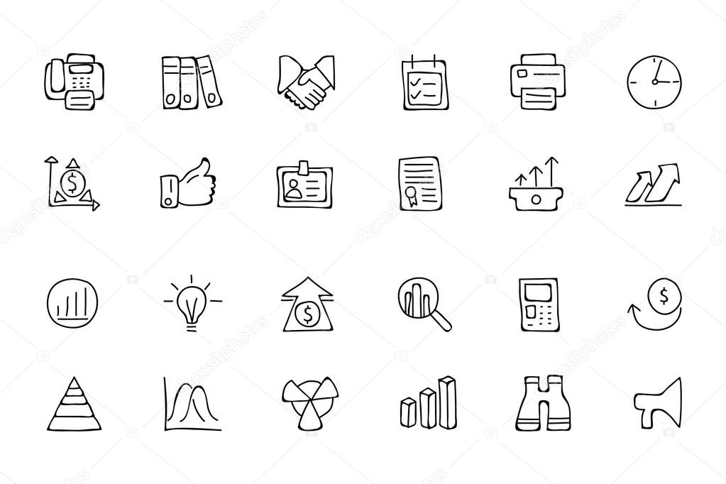 Finance Hand Drawn Doodle Icons 4