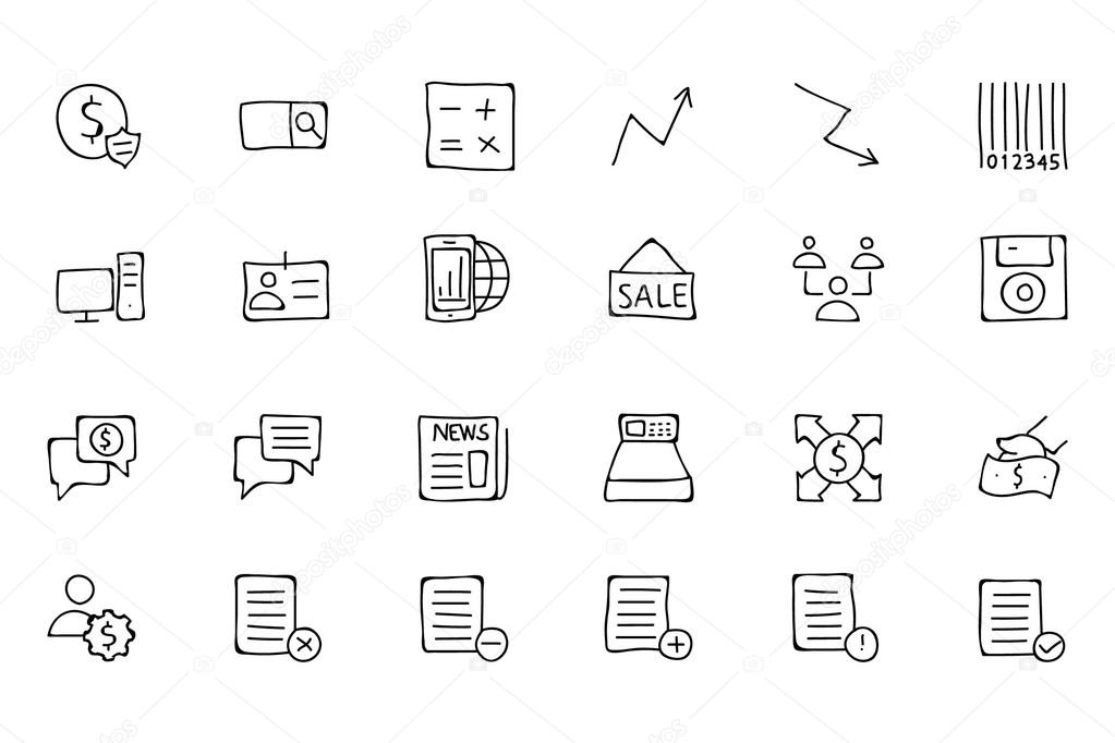 Finance Hand Drawn Doodle Icons 9