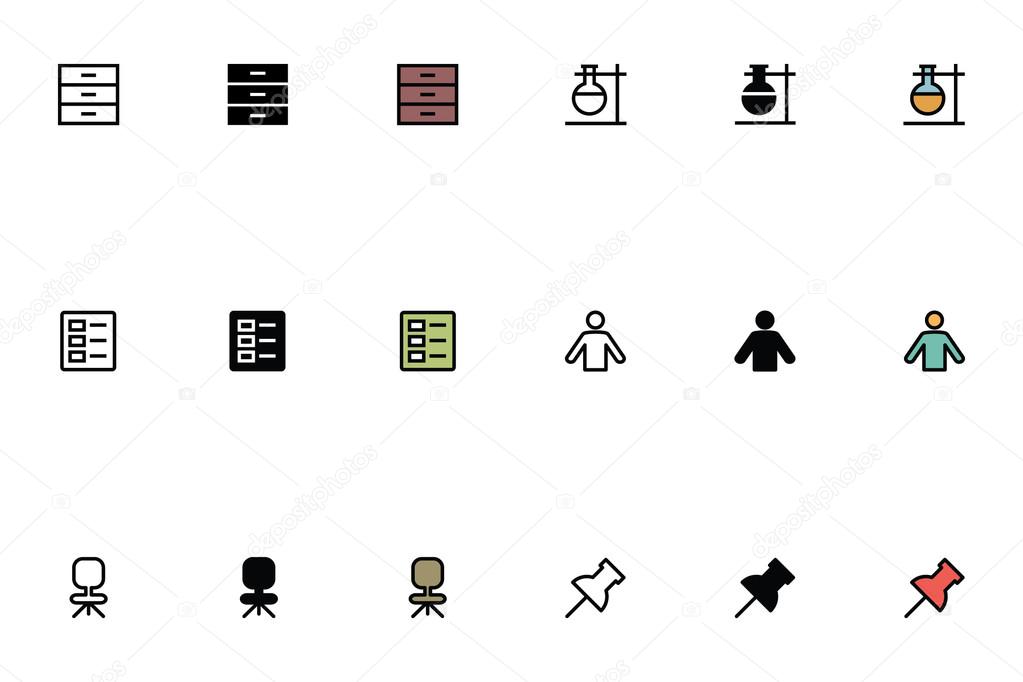 Education Outline, Filled and Colored Icons 13