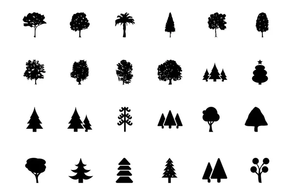 Векторные иконы деревьев 1 — стоковый вектор