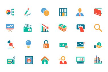 Banking and Finance Colored Vector Icons 6