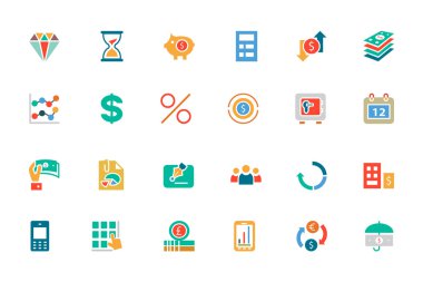 Banking and Finance Colored Vector Icons 7