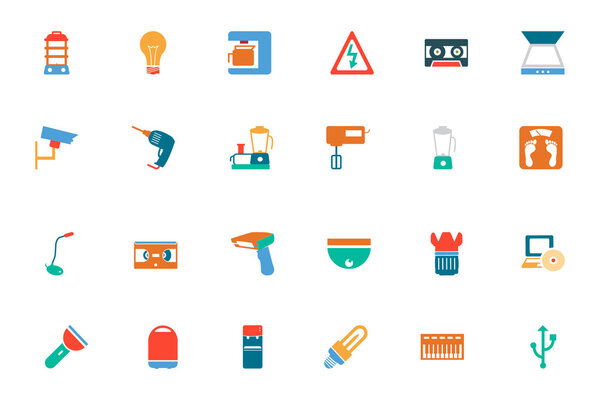 Electronics Colored Vector Icons 4