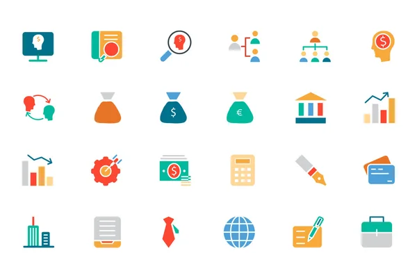 Banking and Finance Colored Vector Icons 1 — 스톡 벡터