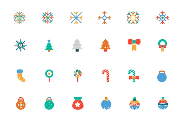 Vánoční barevné vektorové ikony 1 — Stockový vektor