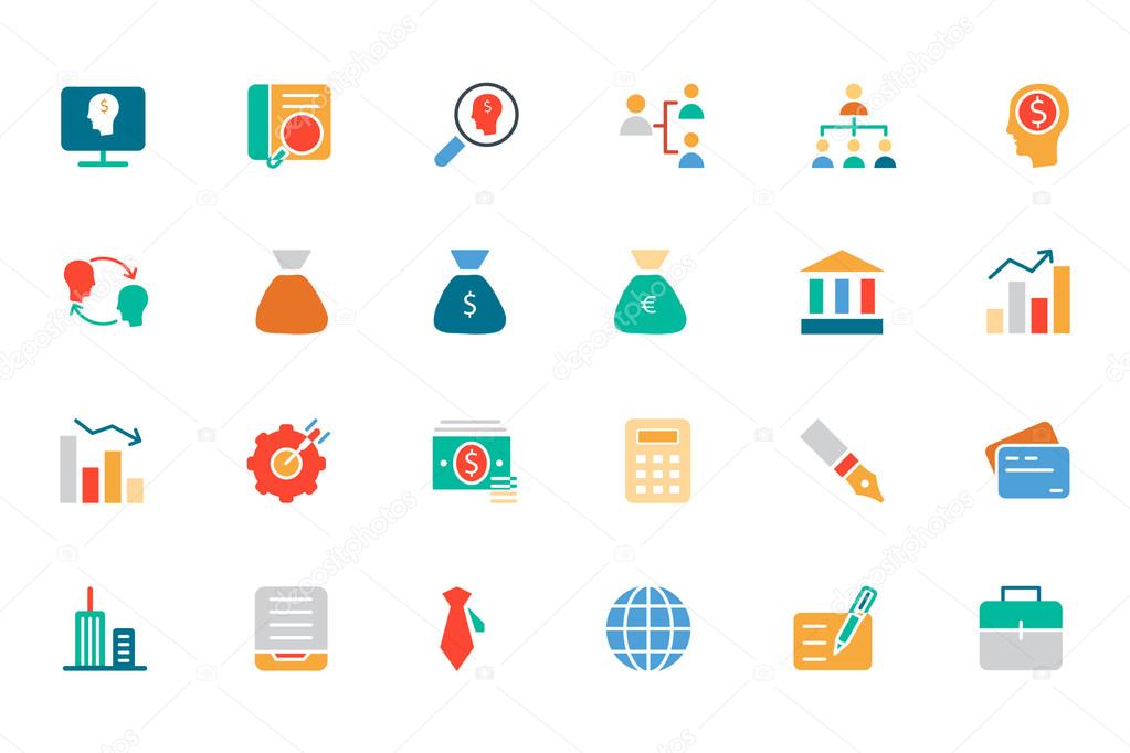 Banking and Finance Colored Vector Icons 1