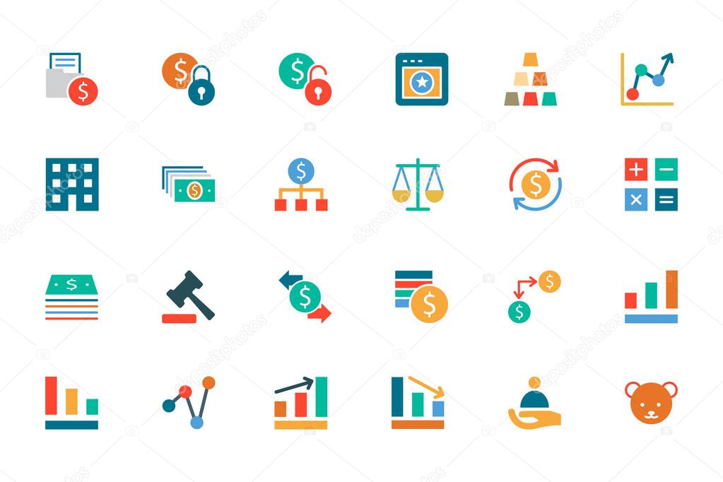 Banking and Finance Colored Vector Icons 2