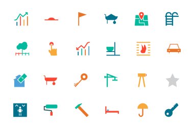 Real Estate Colored Vector Icons 4 clipart