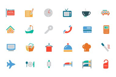 Hotel and Restaurant Colored Vector Icons 1