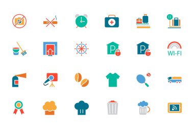 Hotel and Restaurant Colored Vector Icons 9