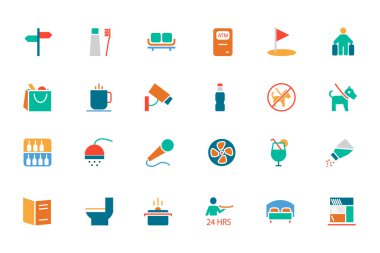Hotel and Restaurant Colored Vector Icons 7