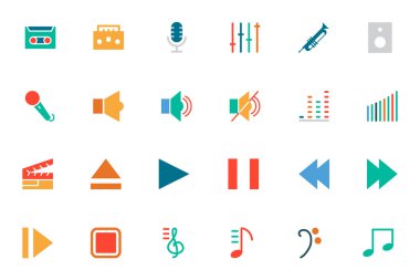 Music Colored Vector Icons 1