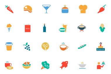Food and Drinks Vector Colored Icons 2