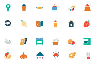 Food and Drinks Vector Colored Icons 8 clipart