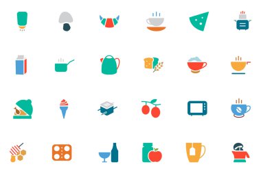Food and Drinks Vector Colored Icons 9