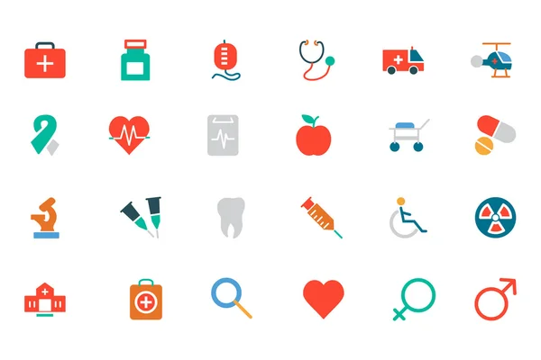 Iconos de vectores de color médico 1 — Vector de stock