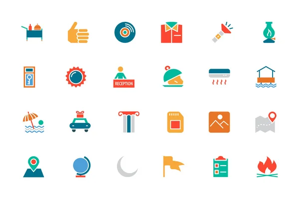 Hotel and Restaurant Colored Vector Icons 10 — Wektor stockowy