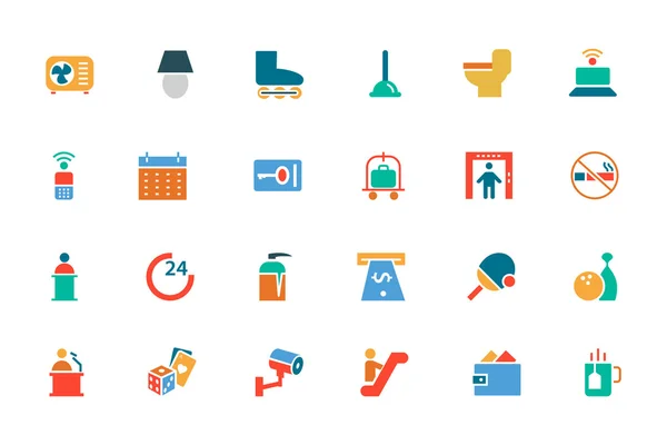 Hotel and Restaurant Colored Vector Icons 3 — Wektor stockowy