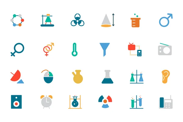 Science Colored Vector Icons 3 — Stok Vektör