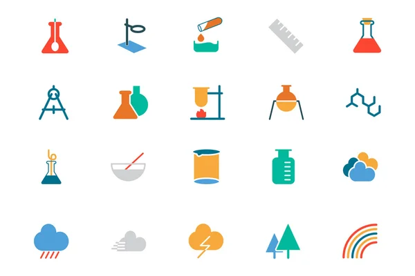 Science Colored Vector Icons 6 — ストックベクタ