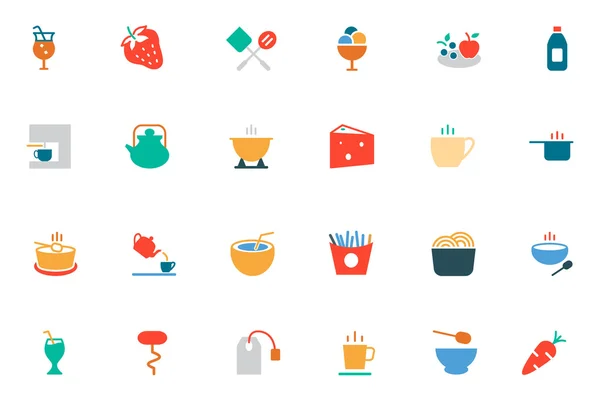 Food and Drinks Vector Colored Icons 4 — Wektor stockowy