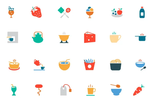 Food and Drinks Vector Colored Icons 4 — 图库矢量图片