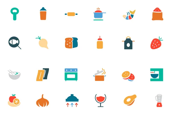 Icônes colorées par vecteur de nourriture et de boissons 8 — Image vectorielle