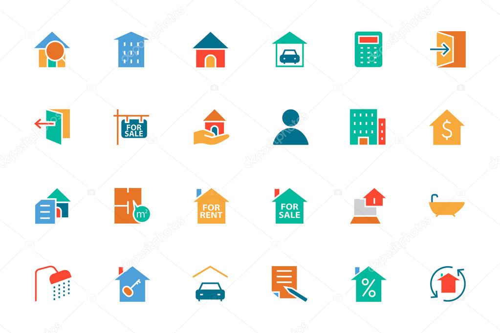Real Estate Colored Vector Icons 1 Stock Vector Image By C Creativestall Real Estate Colored Vector Icons 1 Stock Vector Image By C Creativestall