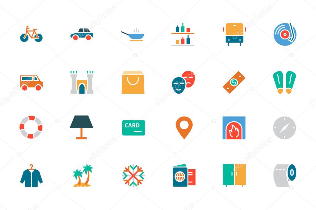 Hotel and Restaurant Colored Vector Icons 5