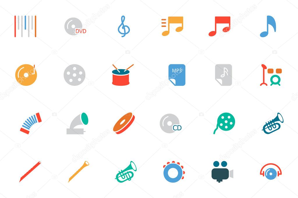 Music Colored Vector Icons 2